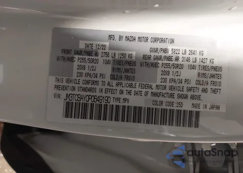 2023 Mazda Cx-9 Touring Plus из США, поврежденный, VIN JM3TCBAY0P0649190